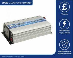 Streetwize 12v to 500 Watt /1000 Watt Inverter Power 500 Watt SWINV500