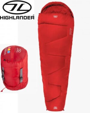 Highlander Sleepline 350 Mummy Sleeping Bag Adult Hiking Camping Red SB232-RD