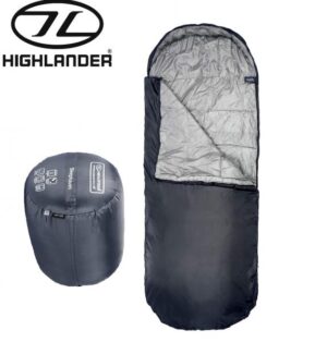 Highlander Sleep Capsule X-Large Mummy Shaped Sleeping Bag 2 Season Charcoal