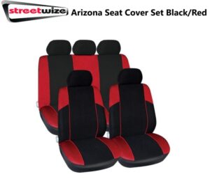 Streetwize Arizona Seat Cover Set Black/Red Universal Fit SWSC46
