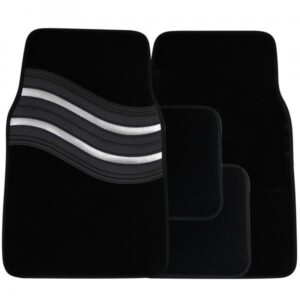 Streetwize Wave Carpet Car Mats Anti-Slip Heavy Duty Universal SWCM142 Silver