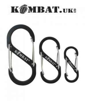 Kombat UK Carabiner set of 3 - Black Camping Hiking