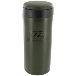 Highlander Sealed Thermal Mug Black Insulated Travel Flask Camping Cup Hiking