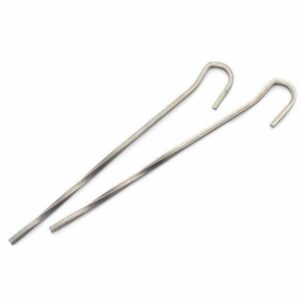 PLS Steel Camping Skewer Twisted Wire Tent Pegs 24cm 9" x 10