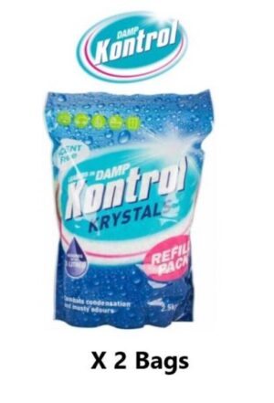2 X Kontrol Damp Krystals 2.5KG Bag Scent Free Damp Moisture Trap x 2 Bags