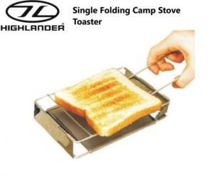 Highlander 1 Slice Folding Camp Stove Toaster for One Slice Bread