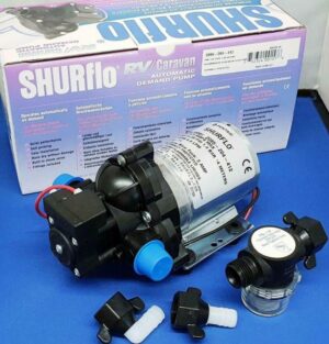 SHURFLO Trailking 20psi 12v & Shurflo Wing Nut Filter Caravan / Motorhome
