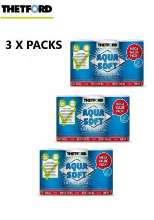 Thetford Aqua Soft Chemical Toilet Paper Tissue 18 Roll Mega Pack Cassette Potti