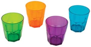 Quest Elegant Plastic Coloured Low Tumbler Set of 4