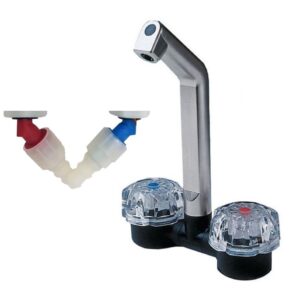 Reich Deluxe Mixer Tap (Matt Chrome - Hot & Cold Serrated Fittings) F269