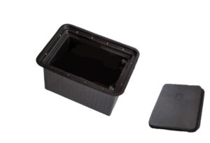 Powerpart Black Underfloor Battery Box + Box Lid - Caravan PO553 + PO554