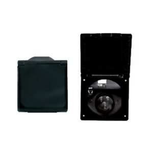 230V Mains Hook Up Inlet Socket Caravan VW Motorhome Flush Fitting Black PO113B