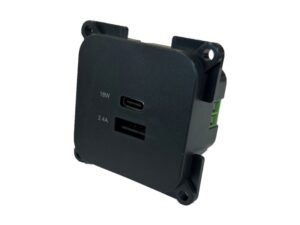 C-Line USB-A and USB-C Socket Dark Grey PO263