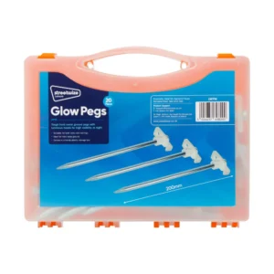 Leisurewize 20 Pcs Heavy Duty Glow Tent Pegs 7 x 200mm Awning Pegs LW736
