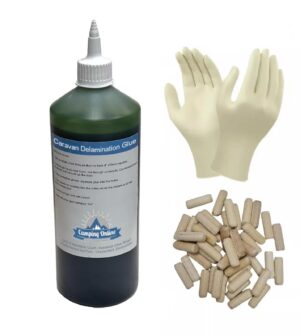 Caravan Spongy Floor Delamination Fluid & Gloves & Dowels Simple Application 2525-kit