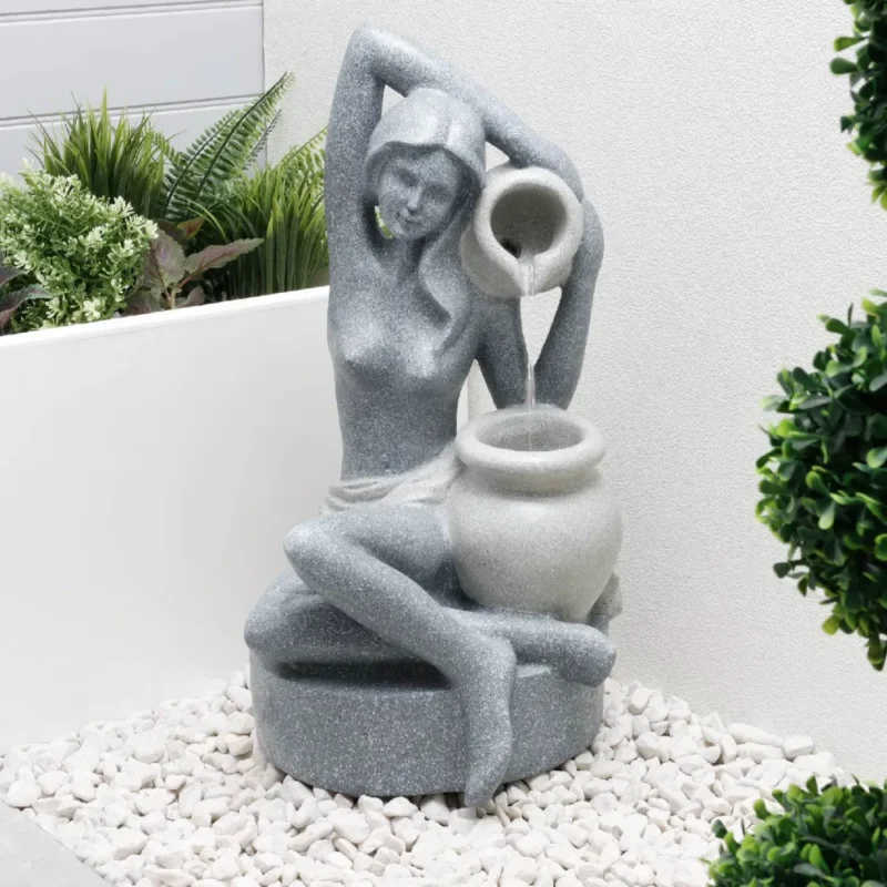 Gardenwize Solar Water Feature - Bathing Lady GW526