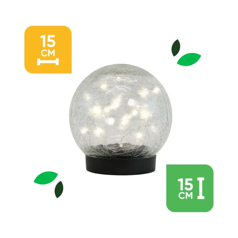 Gardenwize Solar Crackle Ball Light - 15cm Diameter SWGSL249 - Image 5
