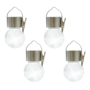 Gardenwize Pack of 4 Solar Hanging Crackle Balls GW349