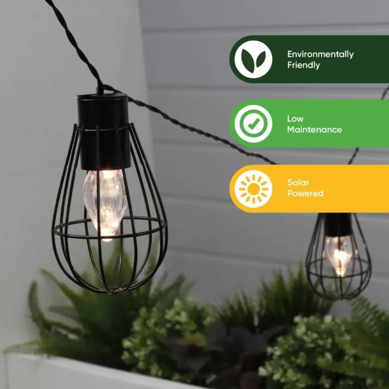 Gardenwize 8 Led Metal Bulb Solar Lights GW350