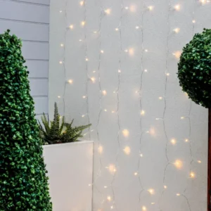 Gardenwize 192 LED Solar Powered Warm White LED Curtain Lights GW285