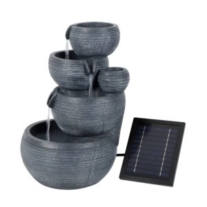 Gardenwize Solar Cascading Fountain Water Feature With Battery Back-up GW564