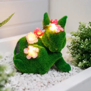 Gardenwize Solar Powered Sitting Rabbit with Multiple Flowers GW505