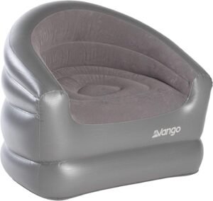 Vango Inflatable Chair Flocked Deluxe Camping Nocturne Grey