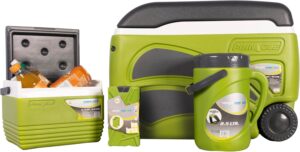Vango Pinnacle Wheelie 45L-100Hr Passive Ice Chest Cooler 5 Piece Set Cool Box