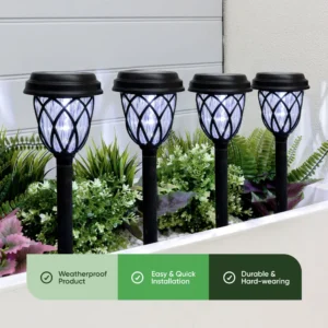 Gardenwize Solar Pathway Stake Lights (Pack of 4) GW418