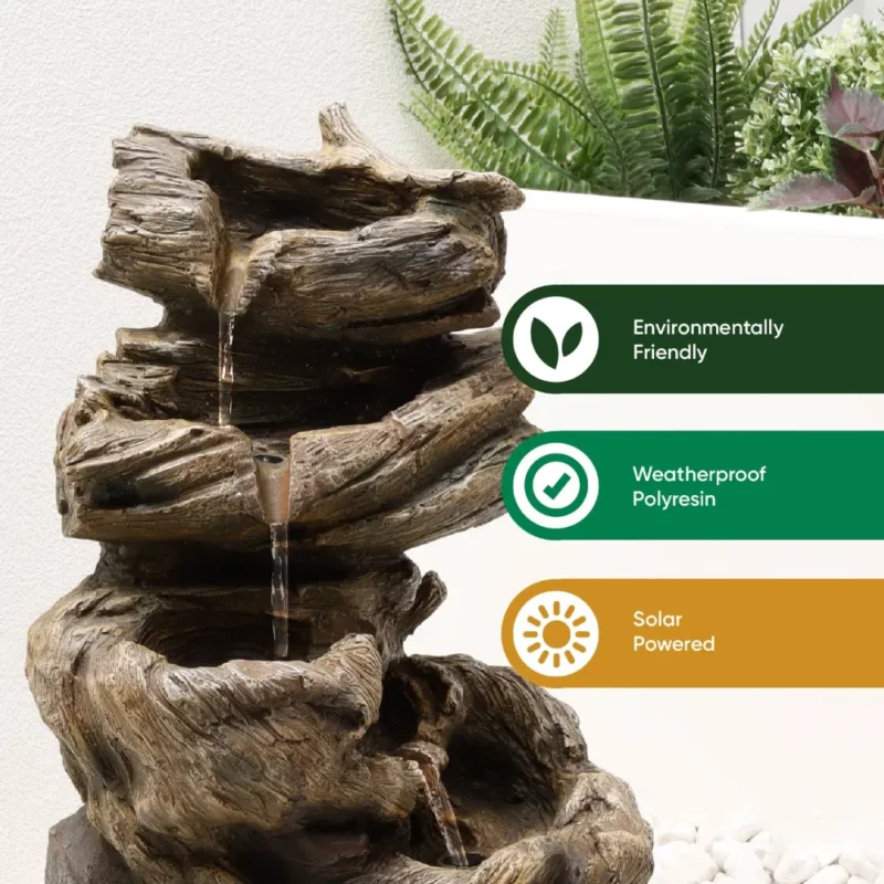 Gardenwize Solar Water Feature - Rock Stack Water Fountain GW541 - Image 5