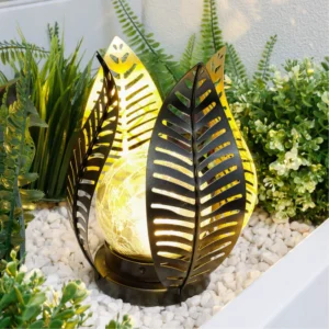 Gardenwize Solar Metal Tulip Flower With LED Crackle Ball GW421