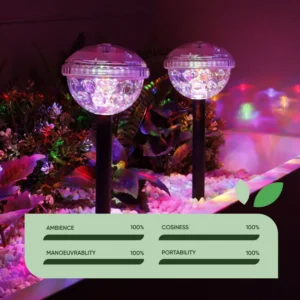 Gardenwize Pair of Solar Disco Stake LED Lights SWGSL245