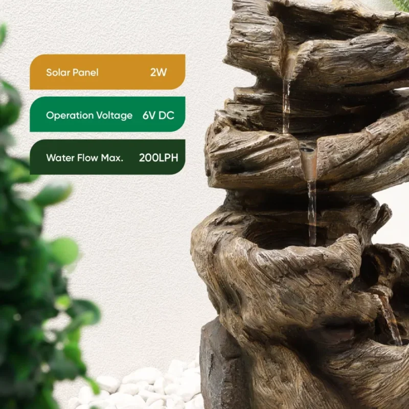 Gardenwize Solar Water Feature - Rock Stack Water Fountain GW541 - Image 6