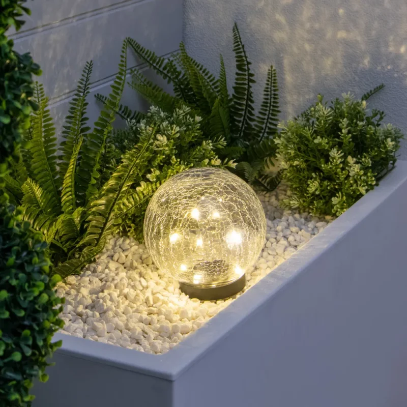 Gardenwize Solar Crackle Ball Light - 15cm Diameter SWGSL249