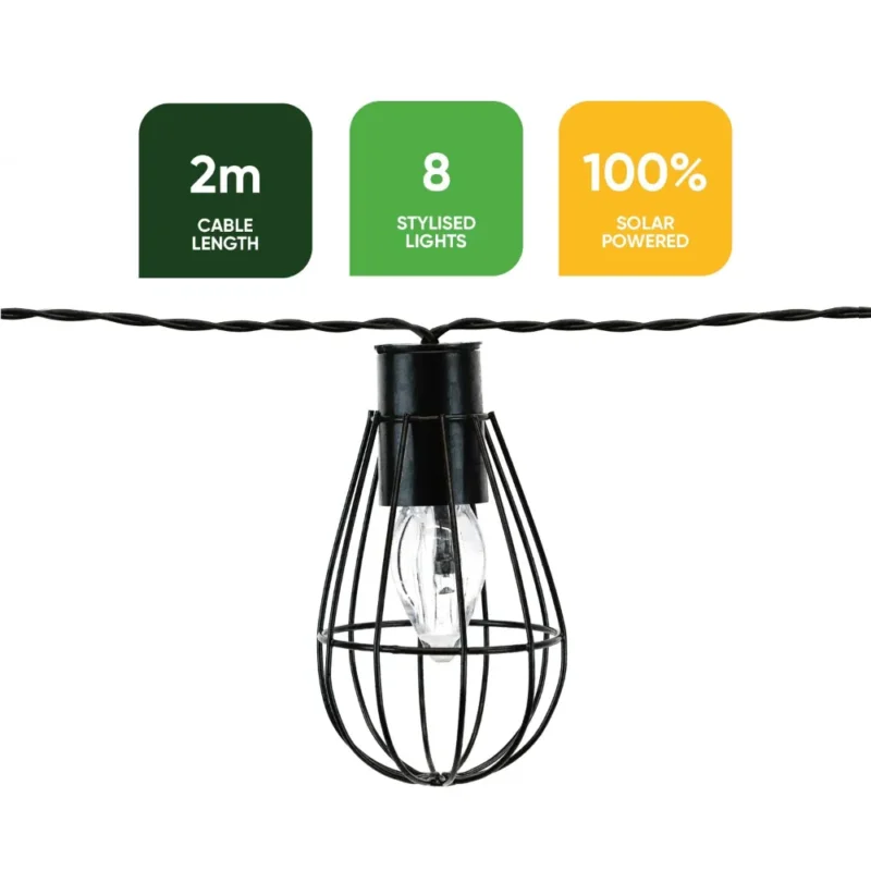 Gardenwize 8 Led Metal Bulb Solar Lights GW350 - Image 4