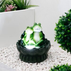 Gardenwize Two Frogs On A Lily Pad Solar Water Feature GW469
