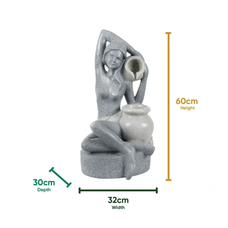 Gardenwize Solar Water Feature - Bathing Lady GW526 - Image 4