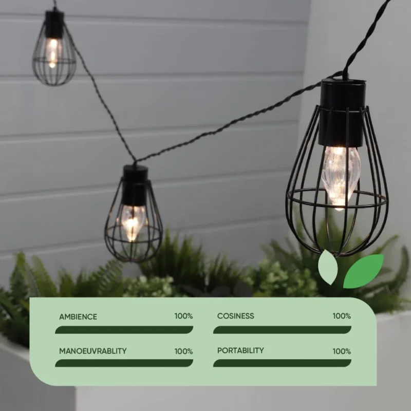 Gardenwize 8 Led Metal Bulb Solar Lights GW350 - Image 5