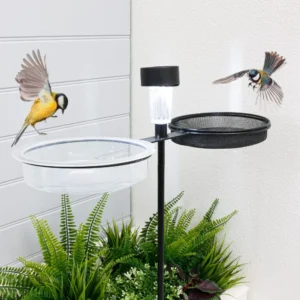Gardenwize Freestanding Bird Feeder With Solar LED GW423