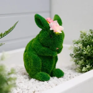 Gardenwize Solar Powered Standing Rabbit with Single Flower Solar GW504