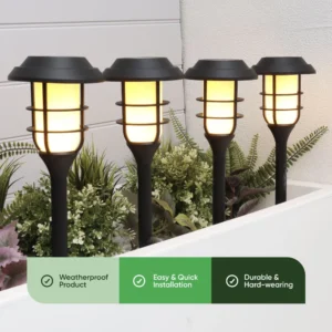 Gardenwize Solar Flaming LED Stake Lights (Pack of 4) GW419