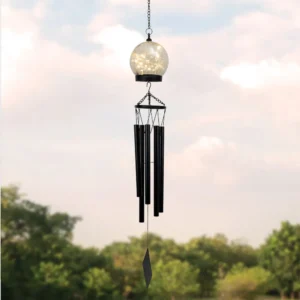 Gardenwize Solar LED Crackle With Wind Chime GW424