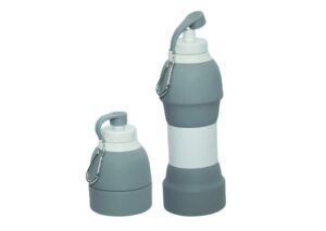 PLS Collapsible Sports Drinks Bottle 580ml BPA-Free Silicone  - GREY	HW2023