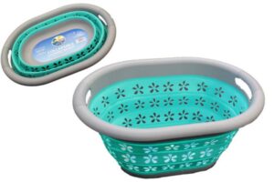 PLS Aqua/Grey - Collapsible Laundry Basket HW5031