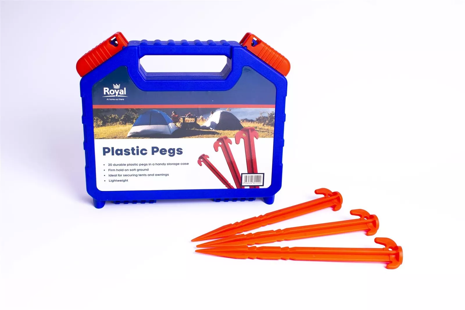Royal Tent Awning Plastic Pegs x 20 Cary Case Soft Ground Pitching L249