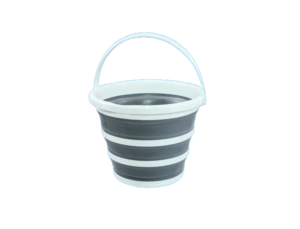 PLS White/Grey - Collapsible Round Bucket with Handle HW5121