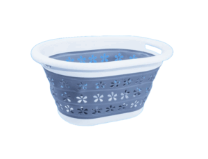 PLS White/Grey - Collapsible Laundry Basket HW5131