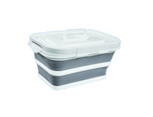 PLS White/Grey - Collapsible Storage Box with Handle HW5141