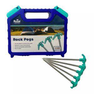 Royal Tent Awning Rock Pegs x 20 Carry Case L243