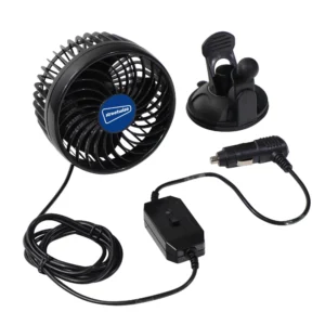 Streetwize 12v Cyclone 3 Single Oscillating Power Fan with Sucker